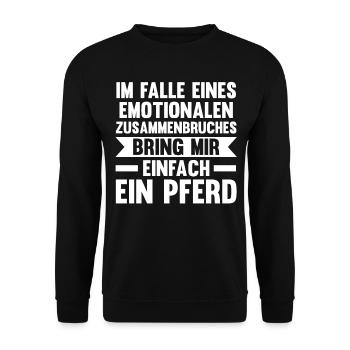 Reiten Reiter Pferd Pferde - Unisex Pullover - Schwarz - Vorne - Alina (178cm) & Michal (187cm)