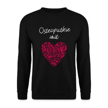 Osteopathie mit Herz Osteopathin Triggerpunkte - Unisex Pullover - Schwarz - Vorne - Alina (178cm) & Michal (187cm)