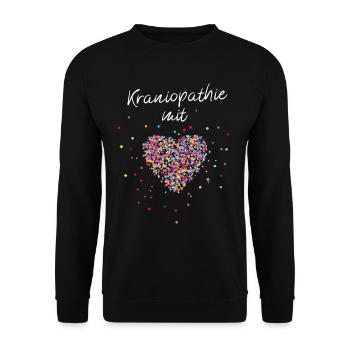 Kraniopathie mit Herz Kraniopathin Chiropraktik - Unisex Pullover - Schwarz - Vorne - Alina (178cm) & Michal (187cm)
