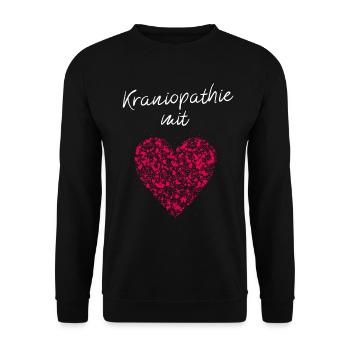 Kraniopathie mit Herz Chiropraktik Kranio Medizin - Unisex Pullover - Schwarz - Vorne - Alina (178cm) & Michal (187cm)