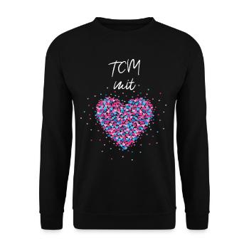 TCM mit Herz Akupunktur Akupressur Chinesisch Thai - Unisex Pullover - Schwarz - Vorne - Alina (178cm) & Michal (187cm)