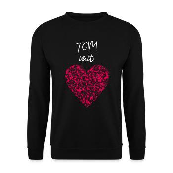 TCM mit Herz Altnernative Chinesische Medizin - Unisex Pullover - Schwarz - Vorne - Alina (178cm) & Michal (187cm)