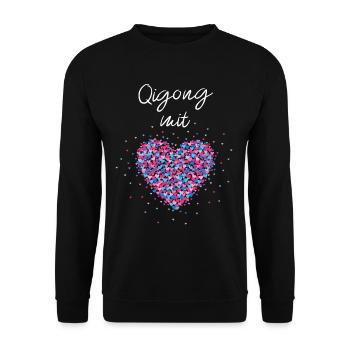 Qigong Herz Yoga Meditation Altnernative Therapie - Unisex Pullover - Schwarz - Vorne - Alina (178cm) & Michal (187cm)