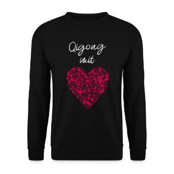Qigong mit Herz Altnernative Medizinerin Yin-Yang - Unisex Pullover - Schwarz - Vorne - Alina (178cm) & Michal (187cm)