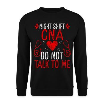 Infirmière auxiliaire de nuit Ne me parlez plus - Sweat-shirt Unisexe - noir - Devant - Alina (178cm) & Michal (187cm)