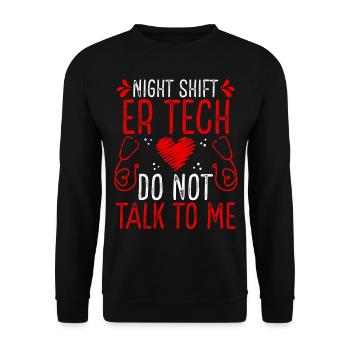Technicien de salle d’urgence de nuit Ne parlez pas - Sweat-shirt Unisexe - noir - Devant - Alina (178cm) & Michal (187cm)