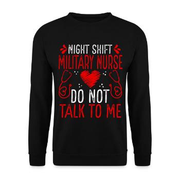 Infirmière militaire de nuit Ne me parlez plus - Sweat-shirt Unisexe - noir - Devant - Alina (178cm) & Michal (187cm)