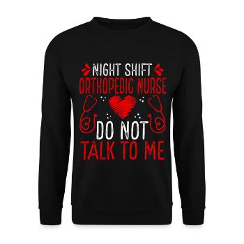 Infirmière orthopédique de nuit Ne me parlez plus - Sweat-shirt Unisexe - noir - Devant - Alina (178cm) & Michal (187cm)