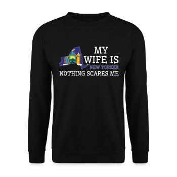 Nichts macht mir Angst New Yorker Ehefrau New York - Unisex Pullover - Schwarz - Vorne - Alina (178cm) & Michal (187cm)