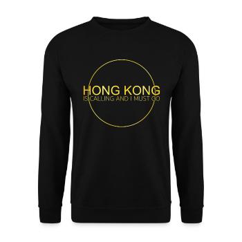 hong kong spruch - Unisex Pullover - Schwarz - Vorne - Alina (178cm) & Michal (187cm)