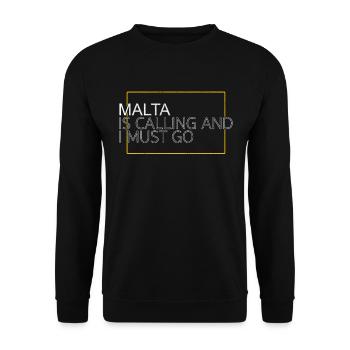 Malta Spruch - Unisex Pullover - Schwarz - Vorne - Alina (178cm) & Michal (187cm)