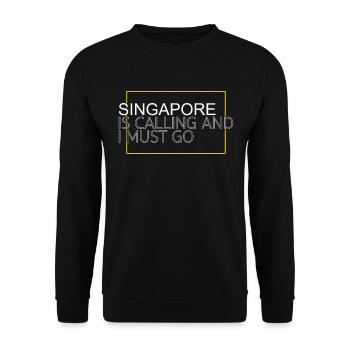 Citation de Singapour - Sweat-shirt Unisexe - noir - Devant - Alina (178cm) & Michal (187cm)