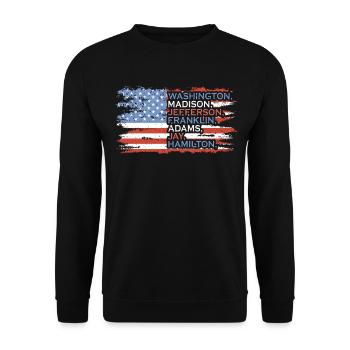 Washington, Madison 4 juillet Héros - Sweat-shirt Unisexe - noir - Devant - Alina (178cm) & Michal (187cm)