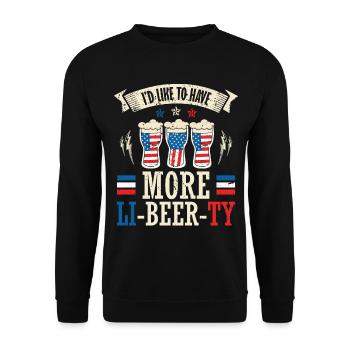Ich Möchte Mehr Li-bier-ty 4. Juli - Unisex Pullover - Schwarz - Vorne - Alina (178cm) & Michal (187cm)