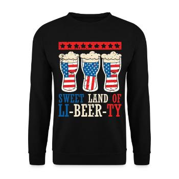 Süßes Land Der Li-bier-ty 4. Juli - Unisex Pullover - Schwarz - Vorne - Alina (178cm) & Michal (187cm)