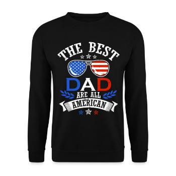 Der Beste Vater 4. Juli Unabhängigkeit Vatertag - Unisex Pullover - Schwarz - Vorne - Alina (178cm) & Michal (187cm)