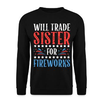 Wird Schwester Für Feuerwerk 4. Juli Feminist - Unisex Pullover - Schwarz - Vorne - Alina (178cm) & Michal (187cm)