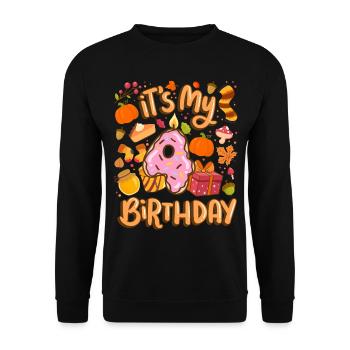 C’est mon 4 anniversaire automne feuille d’érable automne automne - Sweat-shirt Unisexe - noir - Devant - Alina (178cm) & Michal (187cm)
