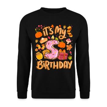 C’est mon 5 anniversaire automne feuille d’érable automne - Sweat-shirt Unisexe - noir - Devant - Alina (178cm) & Michal (187cm)