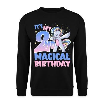 It's my 2nd magical birthday - Unisex Sweatshirt - black - Front - Alina (178cm) & Michal (187cm)