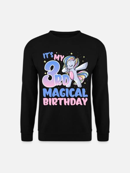 It's my 3rd magical birthday - Unisex Sweatshirt - black