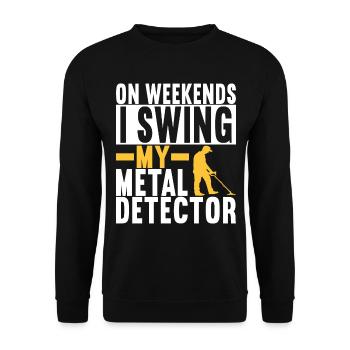 Metalldetektor Sondengänger Sondler - Unisex Pullover - Schwarz - Vorne - Alina (178cm) & Michal (187cm)