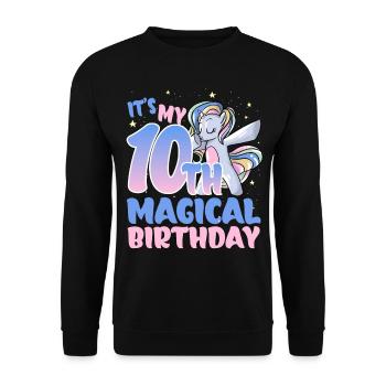 It's my 10th magical birthday - Unisex Sweatshirt - black - Front - Alina (178cm) & Michal (187cm)