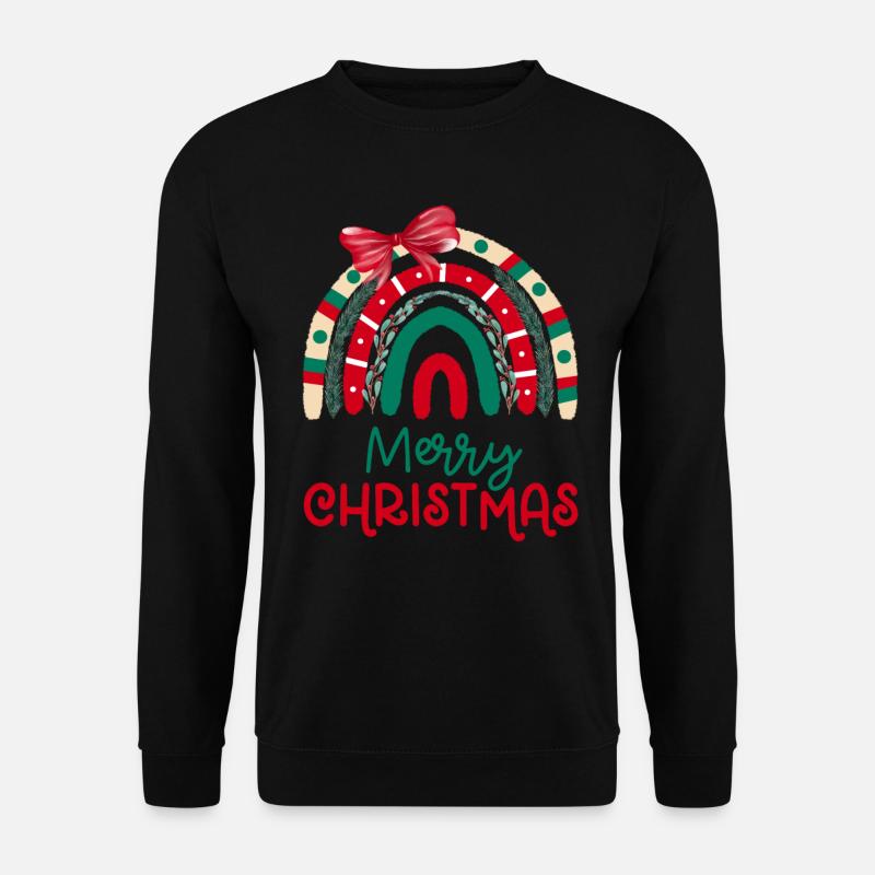 Weihnachten Regenbogen Frohe Weihnachten - Unisex Pullover - Schwarz