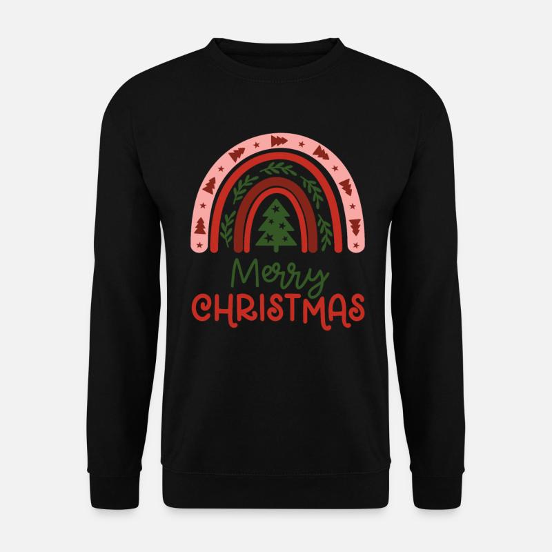 Weihnachten Regenbogen Frohe Weihnachten - Unisex Pullover - Schwarz