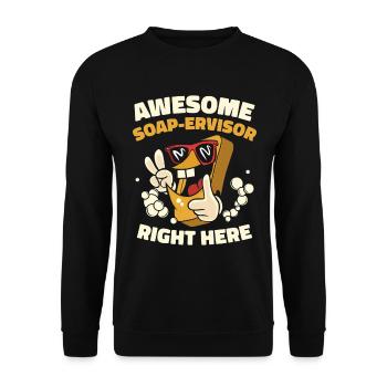 Savonification de production de savon - Sweat-shirt Unisexe - noir - Devant - Alina (178cm) & Michal (187cm)