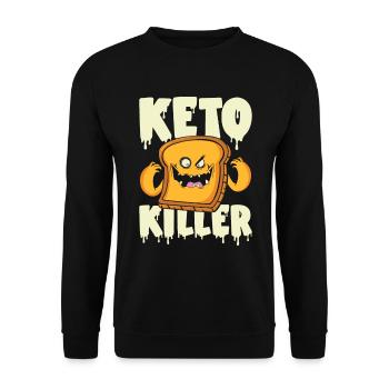 Keto Killer Ernährungsberater Lebensmittel Diät - Unisex Pullover - Schwarz - Vorne - Alina (178cm) & Michal (187cm)