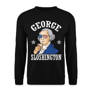 George Sloshington Drink 4. Juli - Unisex Pullover - Schwarz - Vorne - Alina (178cm) & Michal (187cm)