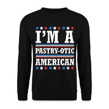 I'm A Pastry-otic American 4. Juli - Unisex Pullover - Schwarz - Vorne - Alina (178cm) & Michal (187cm)