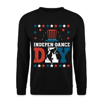 Indepen-dance Day 4. Juli Independence Day Dancer - Unisex Pullover - Schwarz - Vorne - Alina (178cm) & Michal (187cm)