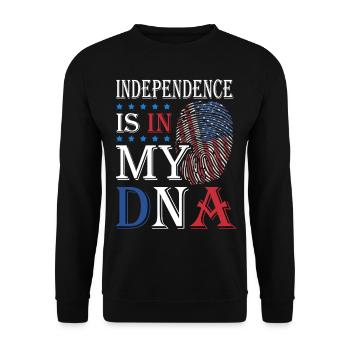 Independence is in my DNA July 4 - Unisex Sweatshirt - black - Front - Alina (178cm) & Michal (187cm)