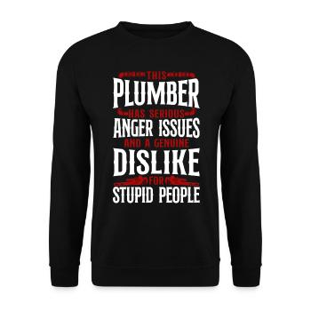 Plumbing Plumber Vintage This - Unisex Sweatshirt - black - Front - Alina (178cm) & Michal (187cm)