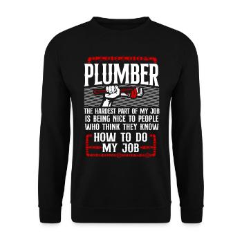 Plombier Plombier Plombier Vintage Plombier - Sweat-shirt Unisexe - noir - Devant - Alina (178cm) & Michal (187cm)