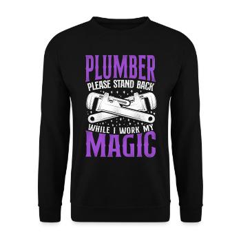 Plombier Plombier Plombier Vintage Plombier - Sweat-shirt Unisexe - noir - Devant - Alina (178cm) & Michal (187cm)