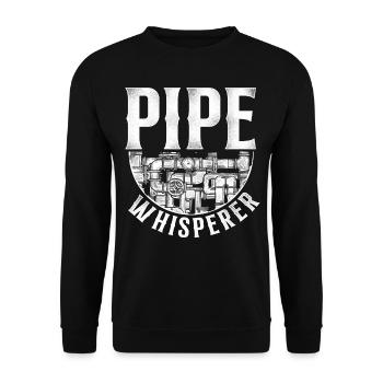 Plumbing Plumber Vintage Pipe - Unisex Pullover - Schwarz - Vorne - Alina (178cm) & Michal (187cm)
