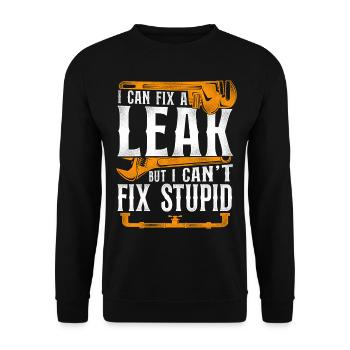 Plumbing Plumber Vintage I Can Fix - Unisex Sweatshirt - black - Front - Alina (178cm) & Michal (187cm)