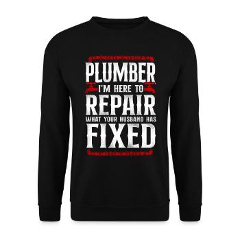 Plombier Plombier Plombier Vintage Plombier - Sweat-shirt Unisexe - noir - Devant - Alina (178cm) & Michal (187cm)