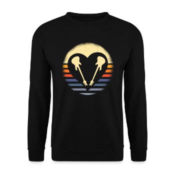 Musiciens de guitare basse - Sweat-shirt Unisexe - noir - Devant - Alina (178cm) & Michal (187cm)