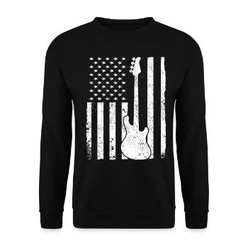 Musicien de guitare basse - Sweat-shirt Unisexe - noir - Devant - Alina (178cm) & Michal (187cm)
