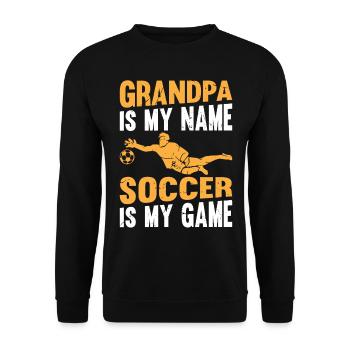 Grand-père est mon nom Le football est mon jeu - Soccer Gran - Sweat-shirt Unisexe - noir - Devant - Alina (178cm) & Michal (187cm)