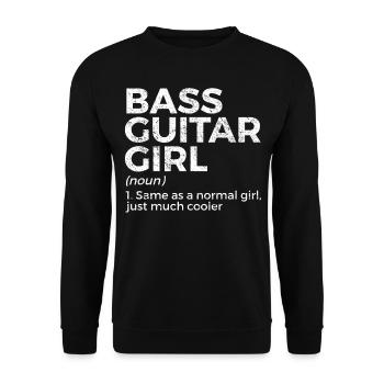 Musicien de guitare basse - Sweat-shirt Unisexe - noir - Devant - Alina (178cm) & Michal (187cm)