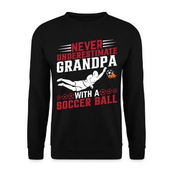Soccer Player Grandpa Soccer Lover - Soccer Grandp - Unisex Pullover - Schwarz - Vorne - Alina (178cm) & Michal (187cm)