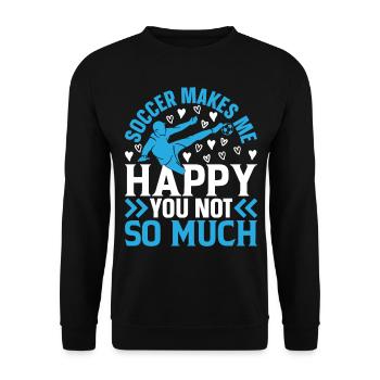 Le football me rend heureux pas tellement - Soccer Lov - Sweat-shirt Unisexe - noir - Devant - Alina (178cm) & Michal (187cm)
