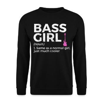 Musicien de guitare basse - Sweat-shirt Unisexe - noir - Devant - Alina (178cm) & Michal (187cm)