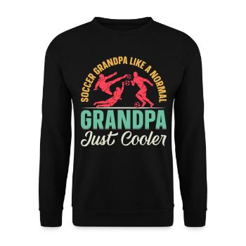 Grand-père de football comme un grand-père normal juste plus cool - - Sweat-shirt Unisexe - noir - Devant - Alina (178cm) & Michal (187cm)