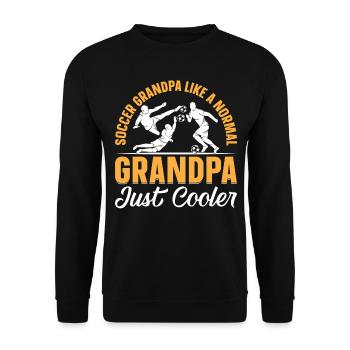 Grandpa Soccer Grandpa Like A Normal Grandpa Just - Unisex Pullover - Schwarz - Vorne - Alina (178cm) & Michal (187cm)